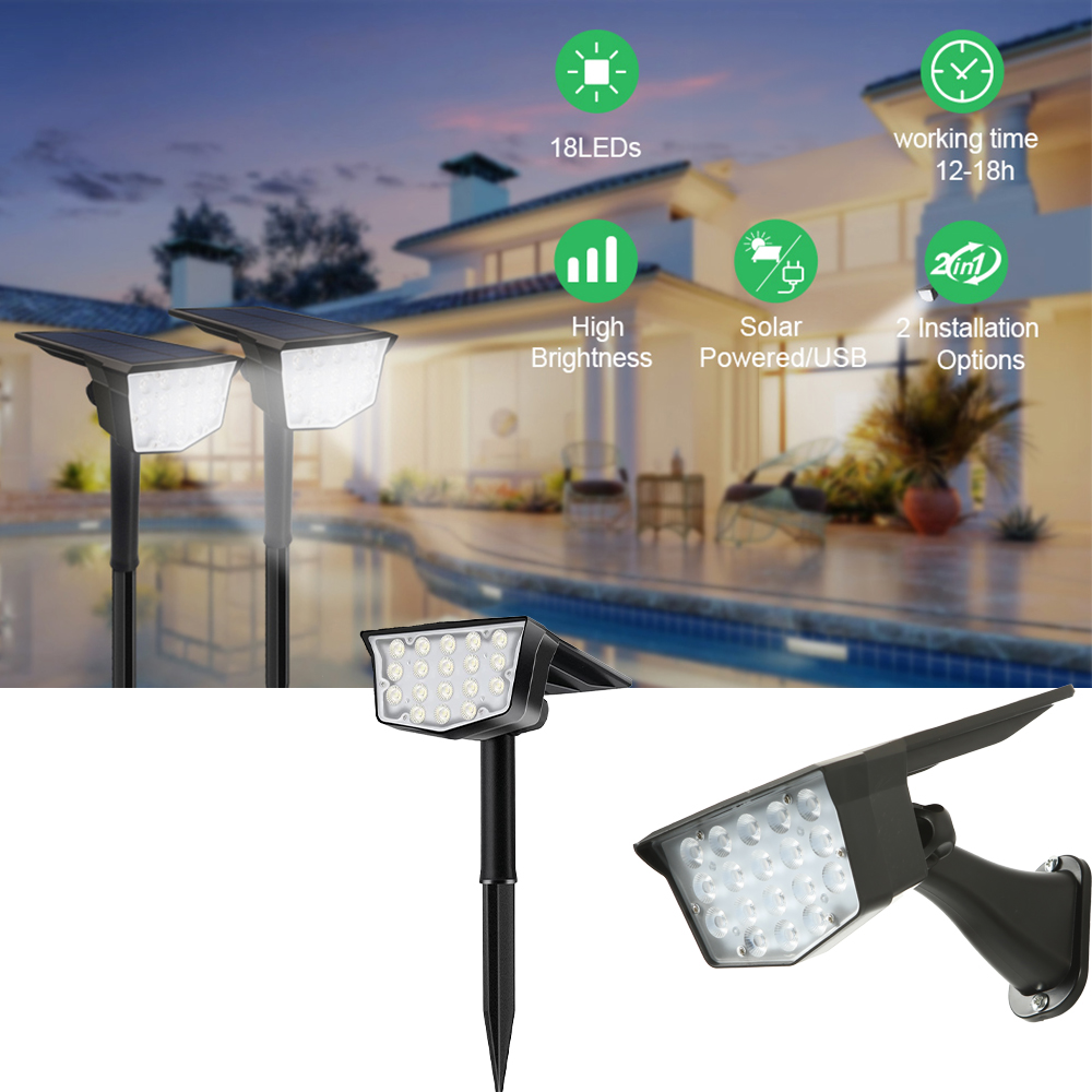 2Pcs Solar Outdoor Spot Lights - Power Switch Outdoor review and price