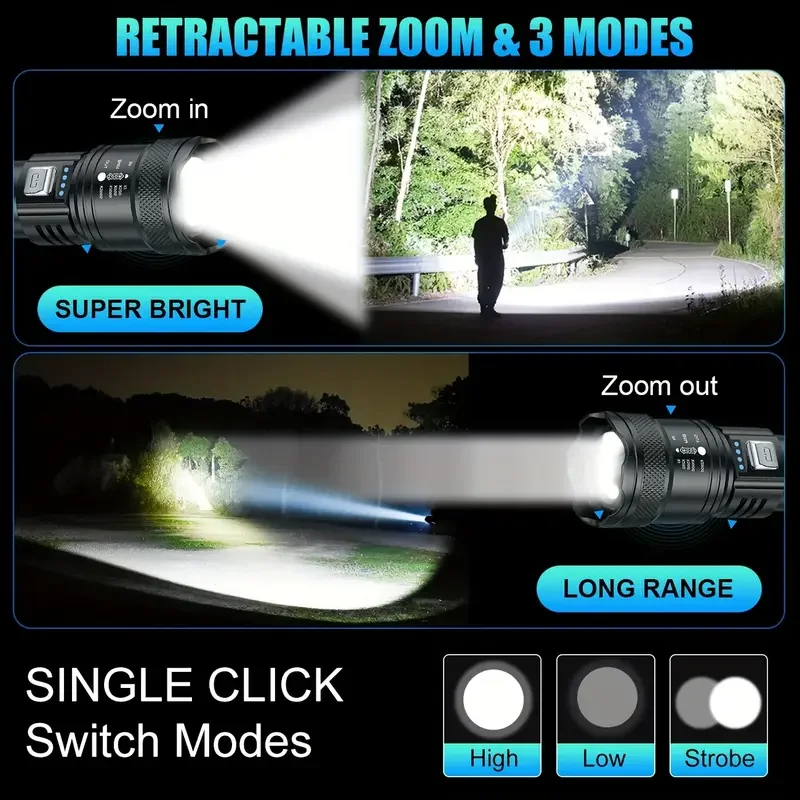 Tactical LED Flashlight 2000LM - Outdoor Power Usb review and price