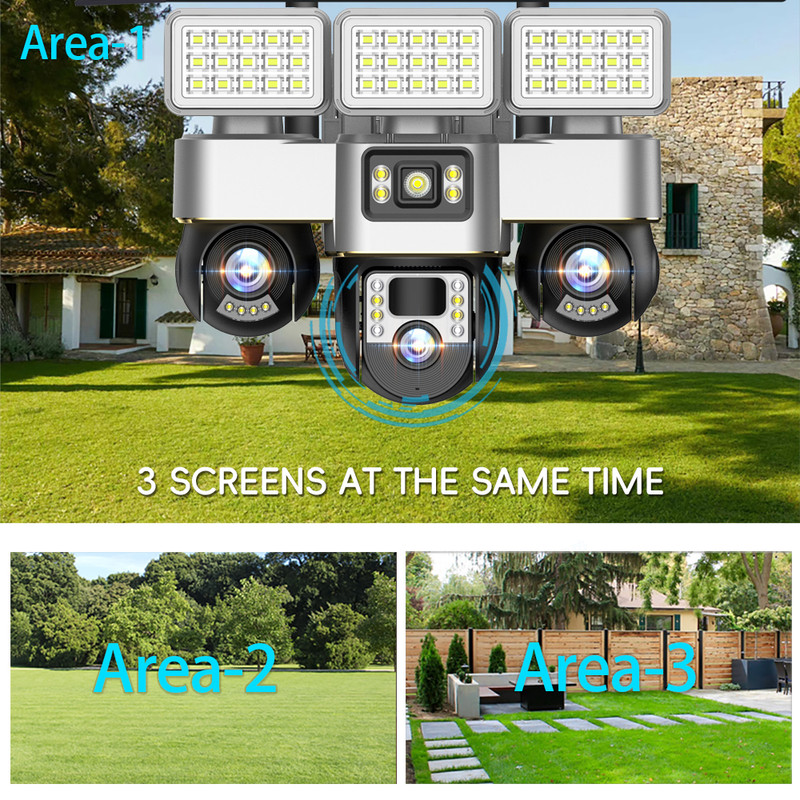 3 Screen 3 Lens 6MP Solar PTZ  - Outdoor Power G Motion review and price